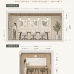 Aménagement stylé d'une salle de conférence moderne avec un grand écran et des sièges confortables.