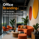 Bureau moderne avec des éléments de branding d'entreprise