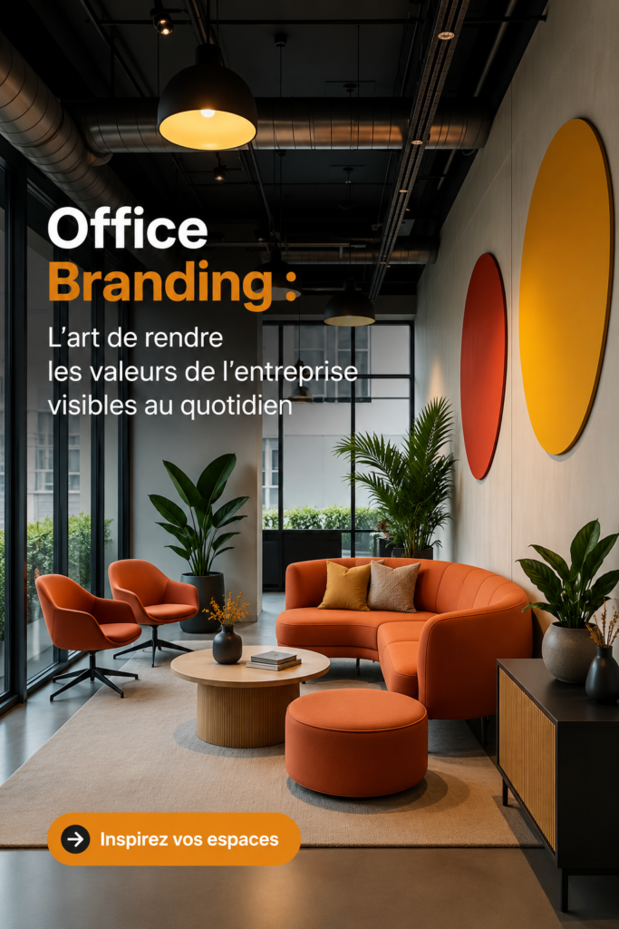 Bureau moderne avec des éléments de branding d'entreprise