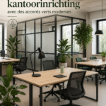 Aménagement d'un bureau durable avec des plantes vertes et des matériaux respectueux de l'environnement