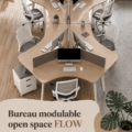 Bureau modulable élégant dans un open space moderne