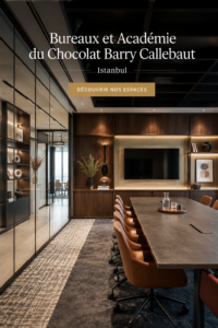 Bureau moderne de Barry Callebaut à Istanbul avec décor chocolaté