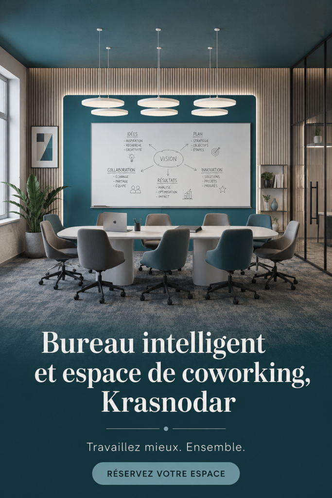 Bureau moderne et lumineux dans un espace de coworking à Krasnodar