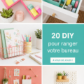 Un bureau bien organisé avec des solutions de rangement DIY colorées