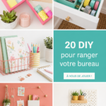 Un bureau bien organisé avec des solutions de rangement DIY colorées