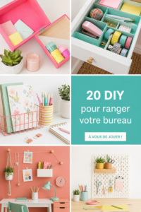 Un bureau bien organisé avec des solutions de rangement DIY colorées