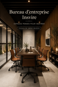 Un bureau d'entreprise moderne avec un design épuré et fonctionnel