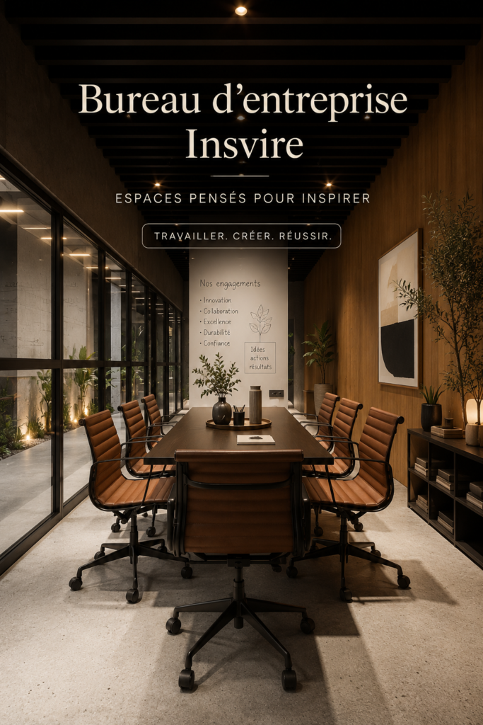 Un bureau d'entreprise moderne avec un design épuré et fonctionnel