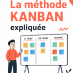 Tableau Kanban coloré avec des post-it pour organiser les tâches