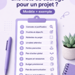 Image illustrant un modèle de note de cadrage de projet sur un bureau