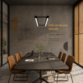 Salle de réunion moderne avec mobilier ergonomique et éclairage naturel
