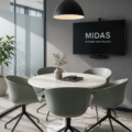 Salle de réunion Midas prête pour une session de travail collaborative.