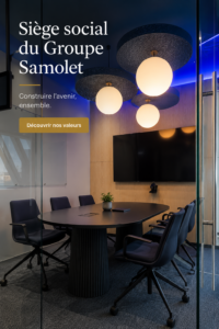 Siège social du groupe Samolet, architecture moderne et design inspirant.