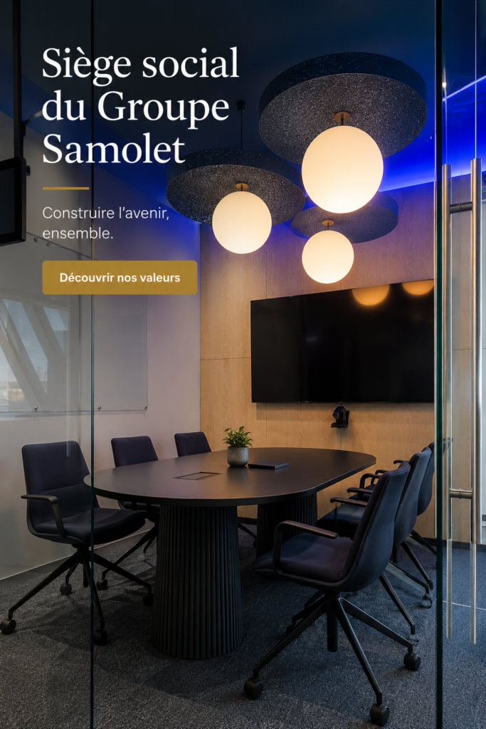 Siège social du groupe Samolet, architecture moderne et design inspirant.