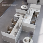 Aménagement d'un bureau moderne avec des cloisons légères et design