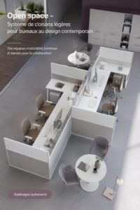 Aménagement d'un bureau moderne avec des cloisons légères et design