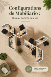 Bureau aménagé de manière confortable et sécurisante avec des plantes et un éclairage doux.