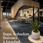 Bureau moderne de Bupa Acıbadem à Istanbul, alliant confort et style.