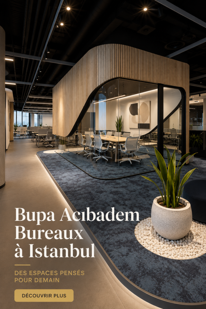 Bureau moderne de Bupa Acıbadem à Istanbul, alliant confort et style.