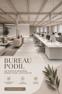 Bureau moderne et spacieux avec un design accueillant pour startups