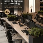Un bureau de coworking agréable avec un design moderne et chaleureux.