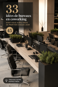 Un bureau de coworking agréable avec un design moderne et chaleureux.