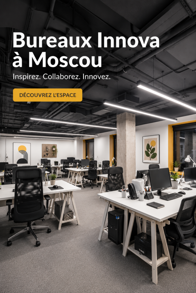 Bureaux modernes d'Innova à Moscou, mélange de design et de fonctionnalité.
