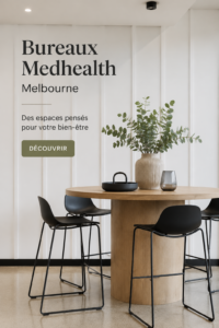 Bureaux modernes de Medhealth à Melbourne avec des espaces lumineux et ouverts