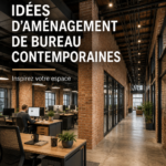 Un bureau moderne avec des lignes épurées et une décoration chaleureuse