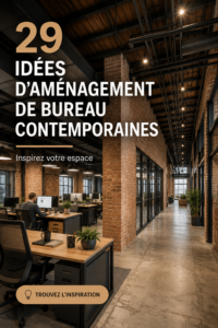 Un bureau moderne avec des lignes épurées et une décoration chaleureuse