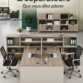 Un bureau design et pratique dans un espace de travail lumineux