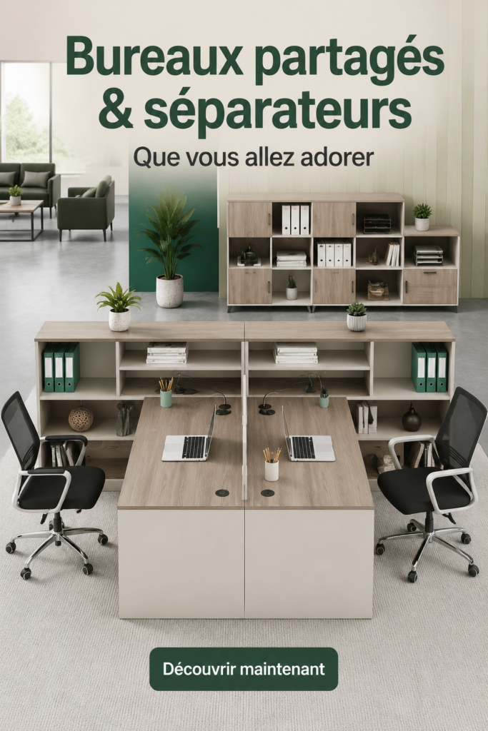 Un bureau design et pratique dans un espace de travail lumineux