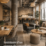 Intérieur d'un espace de coworking moderne et inspirant