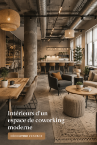Intérieur d'un espace de coworking moderne et inspirant