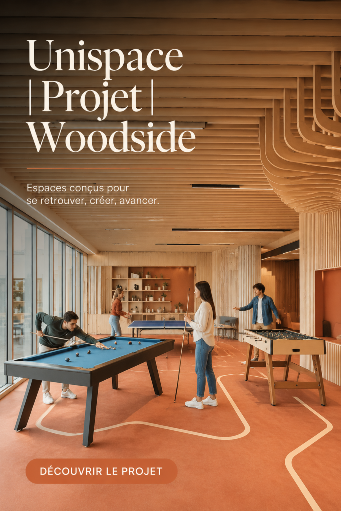 Vue illustrée du projet Unispace à Woodside, Perth, soulignant son design innovant.