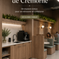 Espace de travail moderne avec aménagement chaleureux et fonctionnel