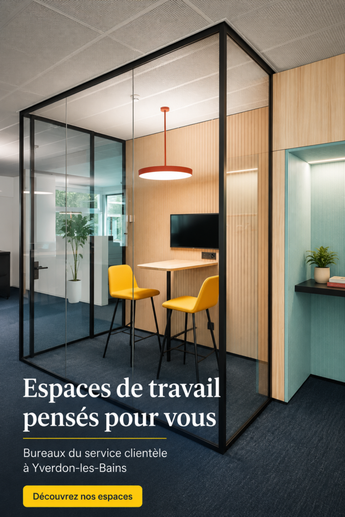 Espace client de Raiffeisen à Yverdon-les-Bains avec un accueil chaleureux.