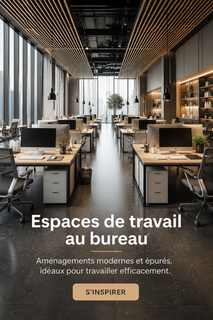 Espace de travail moderne avec un bureau épuré et une chaise ergonomique.