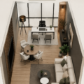 Un bureau apaisant avec des plantes et une décoration naturelle