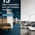 Un bureau moderne bien aménagé avec des plantes et un éclairage chaleureux.