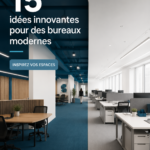 Un bureau moderne bien aménagé avec des plantes et un éclairage chaleureux.