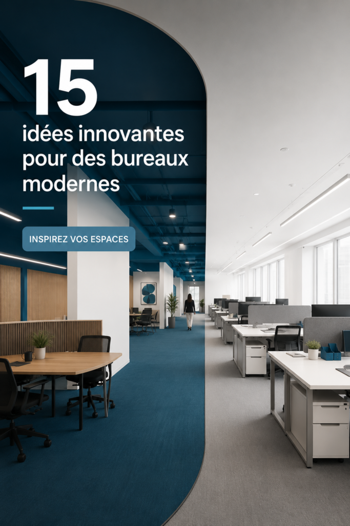 Un bureau moderne bien aménagé avec des plantes et un éclairage chaleureux.