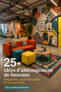 Un bureau moderne et élégant avec un aménagement pratique et inspirant.
