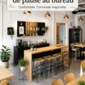 Salle de pause moderne avec des fauteuils confortables et des plantes vertes