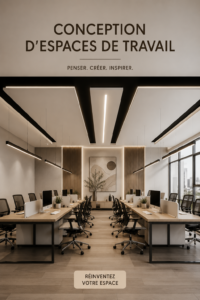 Bureau moderne bien organisé avec des éléments décoratifs inspirants.