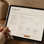 Capture d'écran d'un planning créé dans Notion, organisé et coloré, représentant l'efficacité
