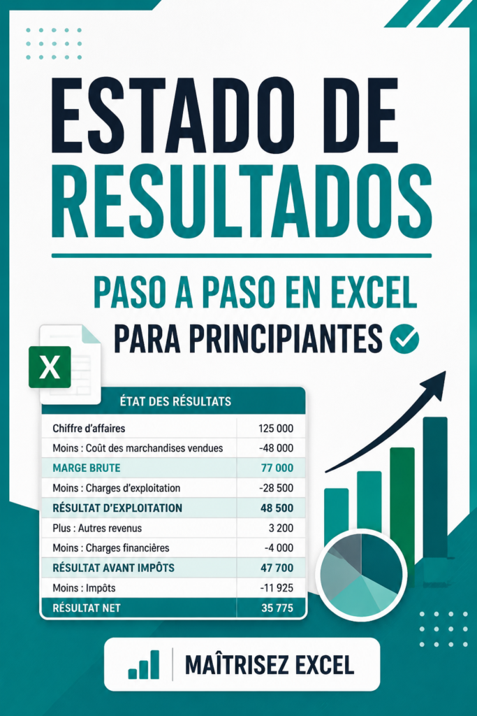 Un état de résultats dans Excel avec des graphiques et données claires.