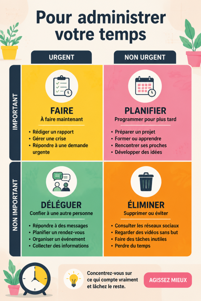 Femme souriante planifiant sa journée avec un calendrier