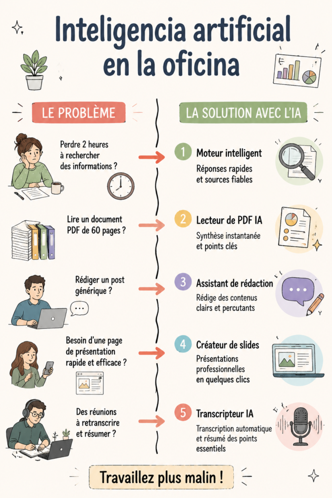 Image illustrant des bureaux modernes intégrant des outils d'intelligence artificielle