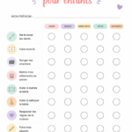 Modèle de liste de tâches imprimable pour enfants